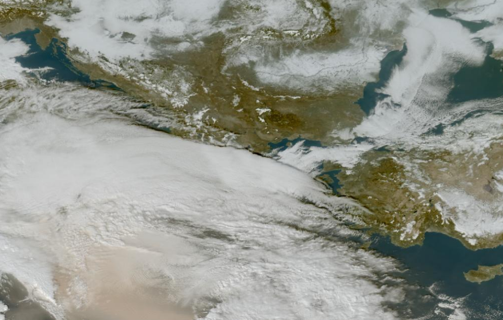 Τελευταία δορυφορική εικόνα νεφοκάλυψης