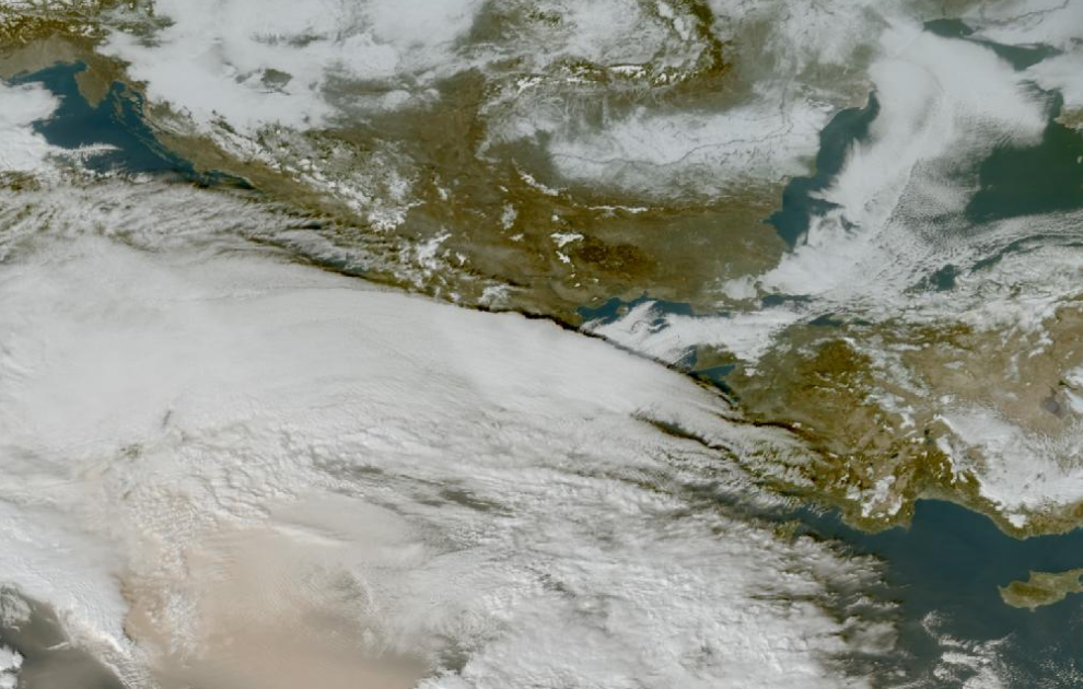 Τελευταία δορυφορική εικόνα νεφοκάλυψης