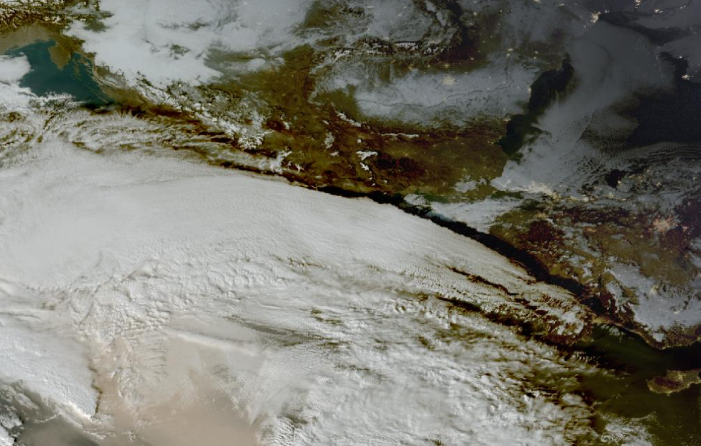 Τελευταία δορυφορική εικόνα νεφοκάλυψης