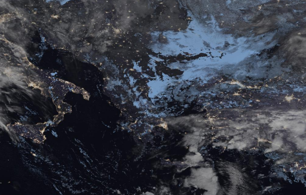 Τελευταία δορυφορική εικόνα νεφοκάλυψης