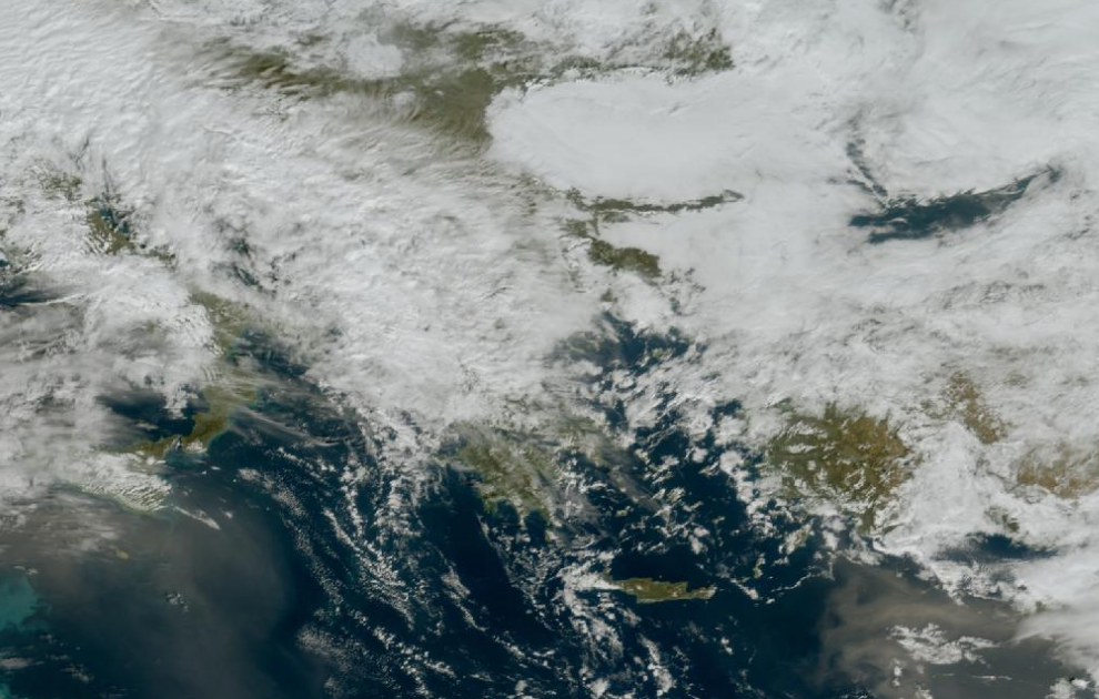 Τελευταία δορυφορική εικόνα νεφοκάλυψης