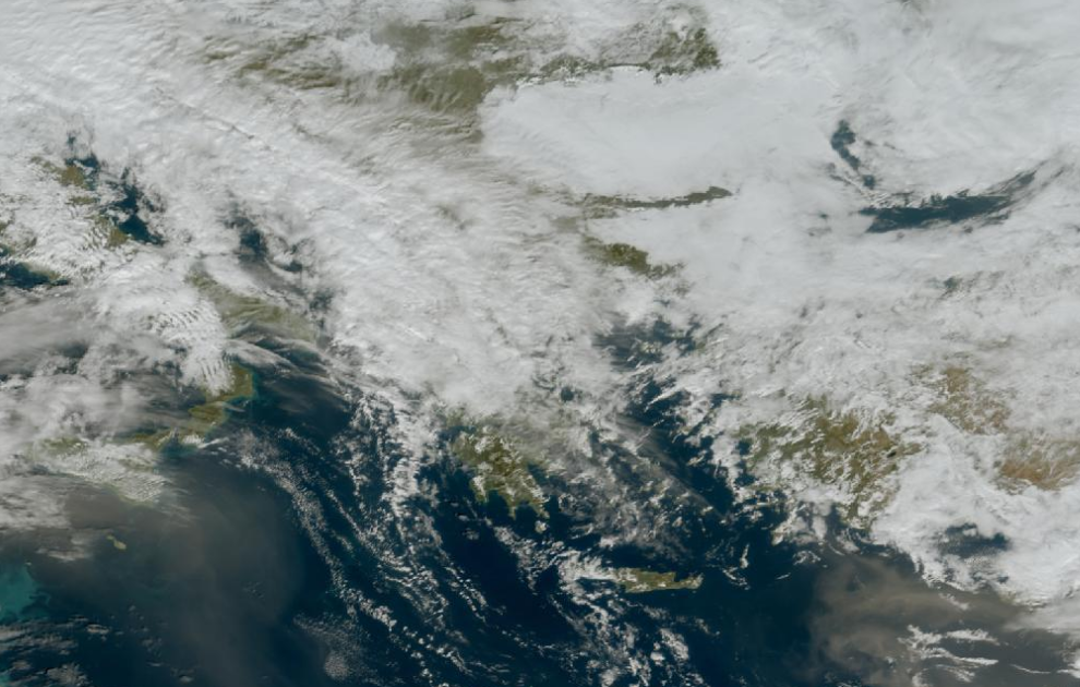 Τελευταία δορυφορική εικόνα νεφοκάλυψης