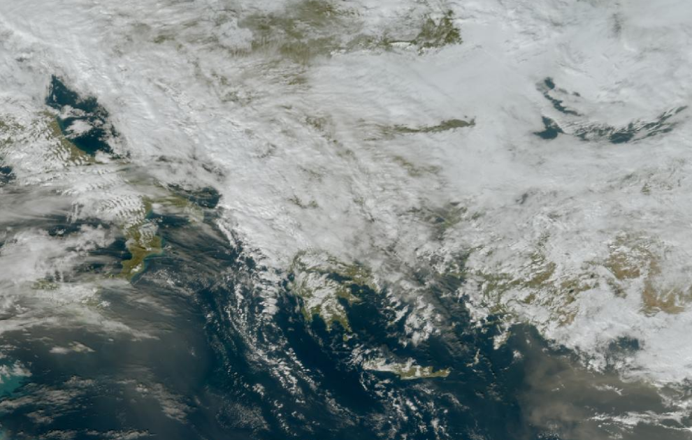 Τελευταία δορυφορική εικόνα νεφοκάλυψης