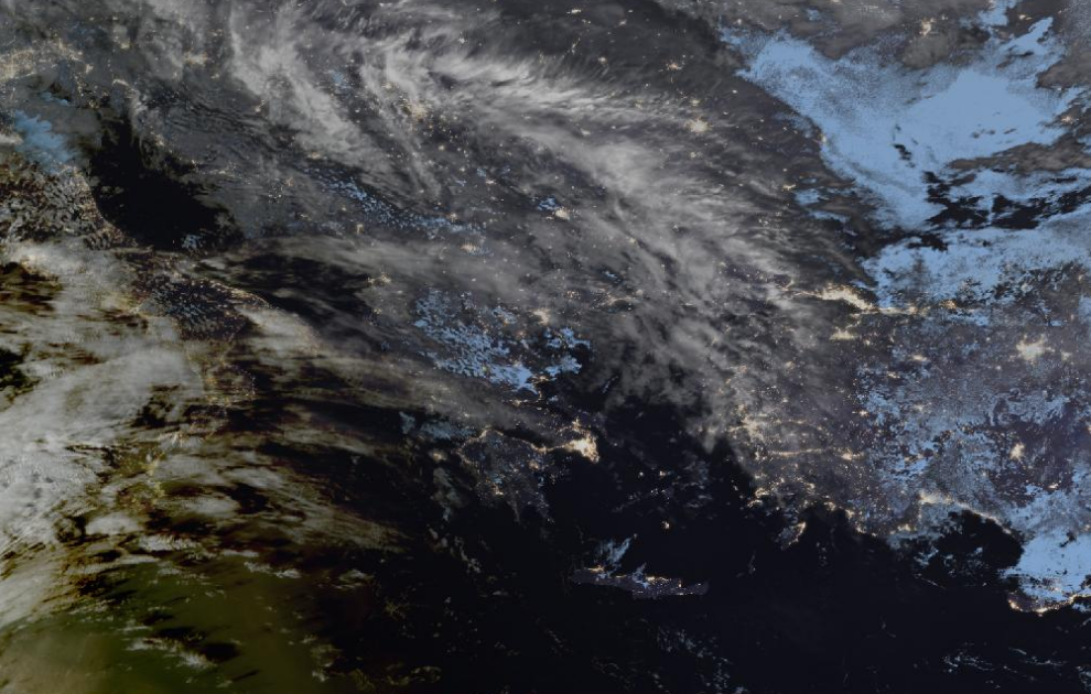 Τελευταία δορυφορική εικόνα νεφοκάλυψης