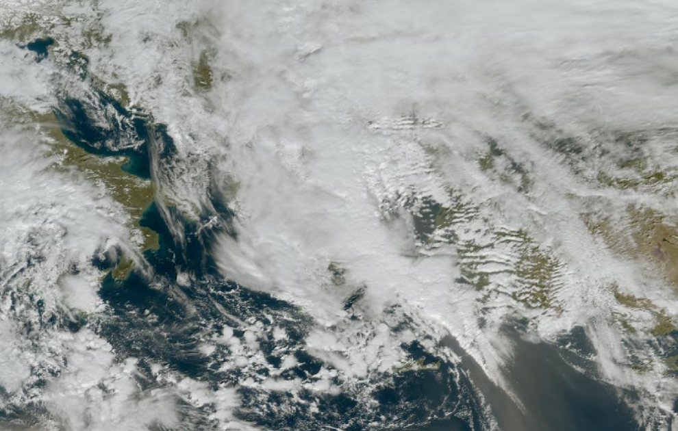 Τελευταία δορυφορική εικόνα νεφοκάλυψης