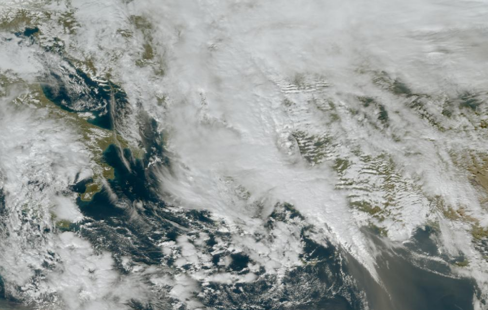 Τελευταία δορυφορική εικόνα νεφοκάλυψης