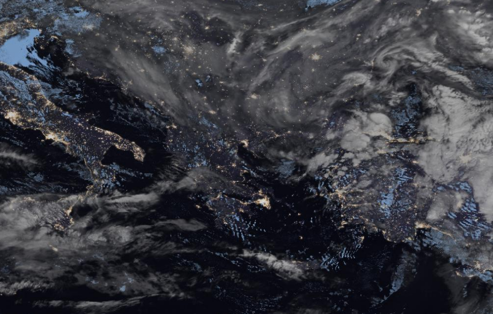 Τελευταία δορυφορική εικόνα νεφοκάλυψης