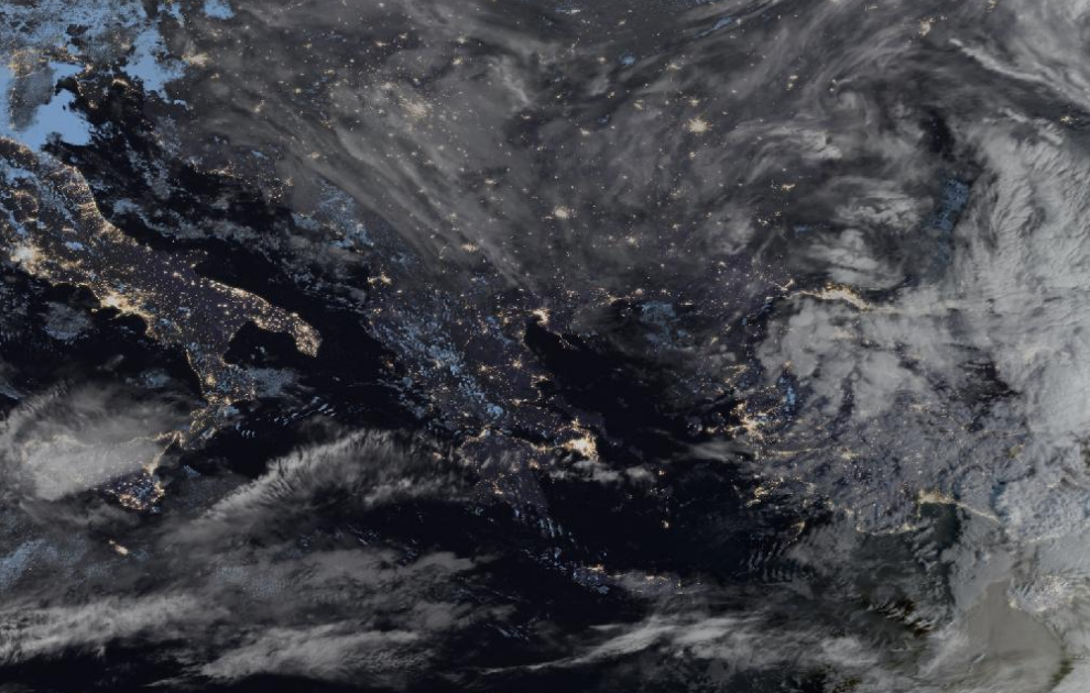 Τελευταία δορυφορική εικόνα νεφοκάλυψης