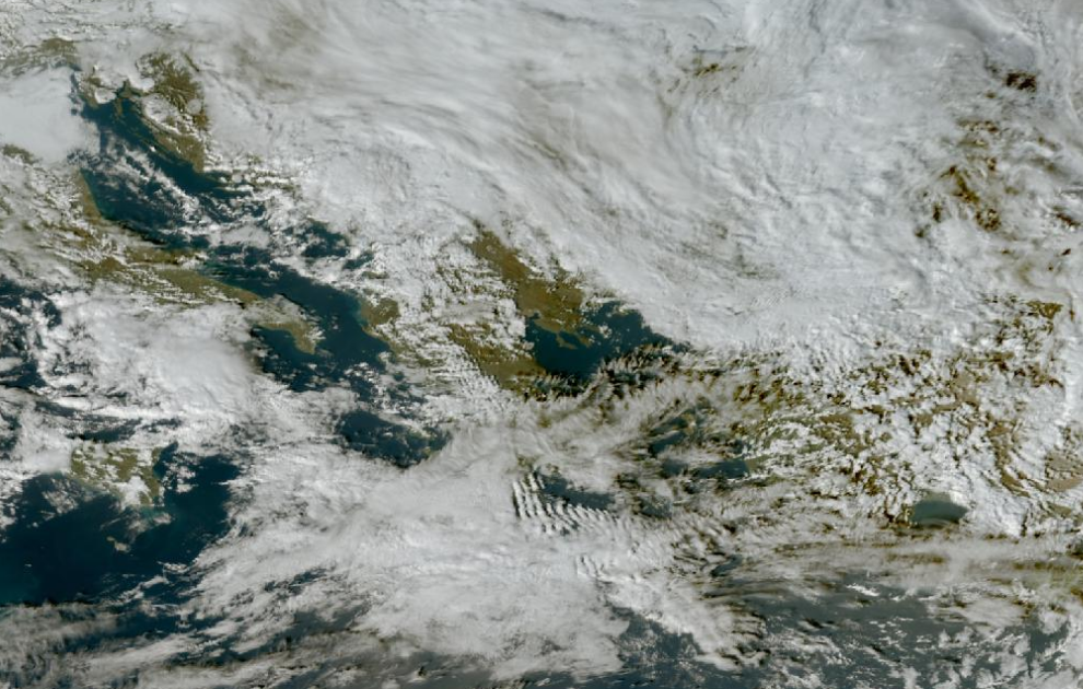 Τελευταία δορυφορική εικόνα νεφοκάλυψης