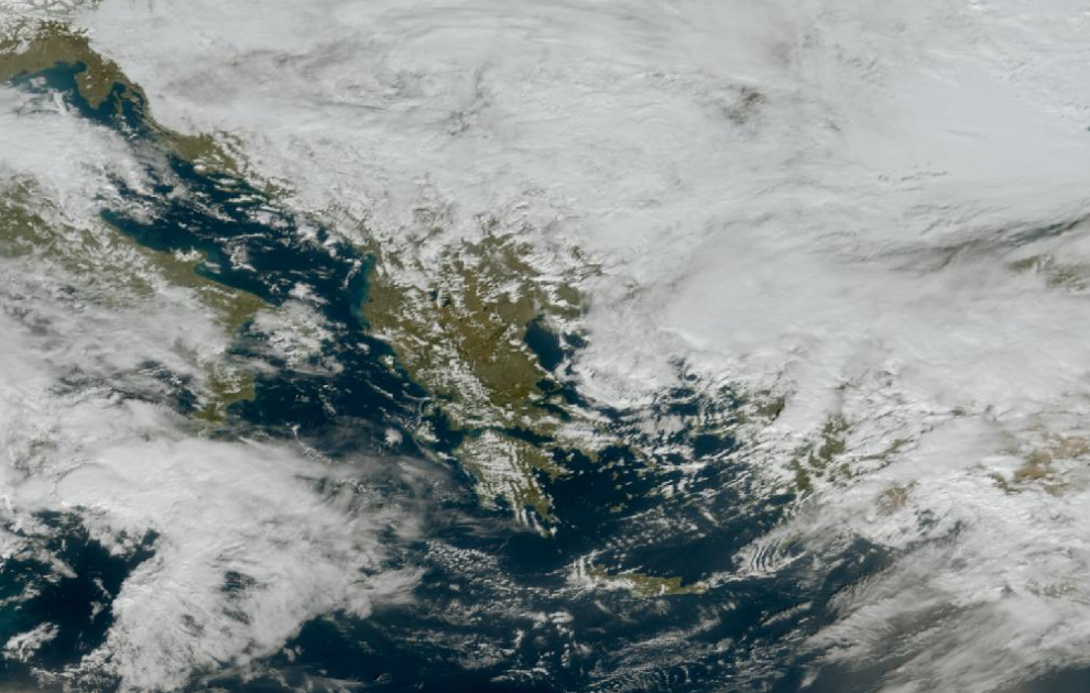 Τελευταία δορυφορική εικόνα νεφοκάλυψης