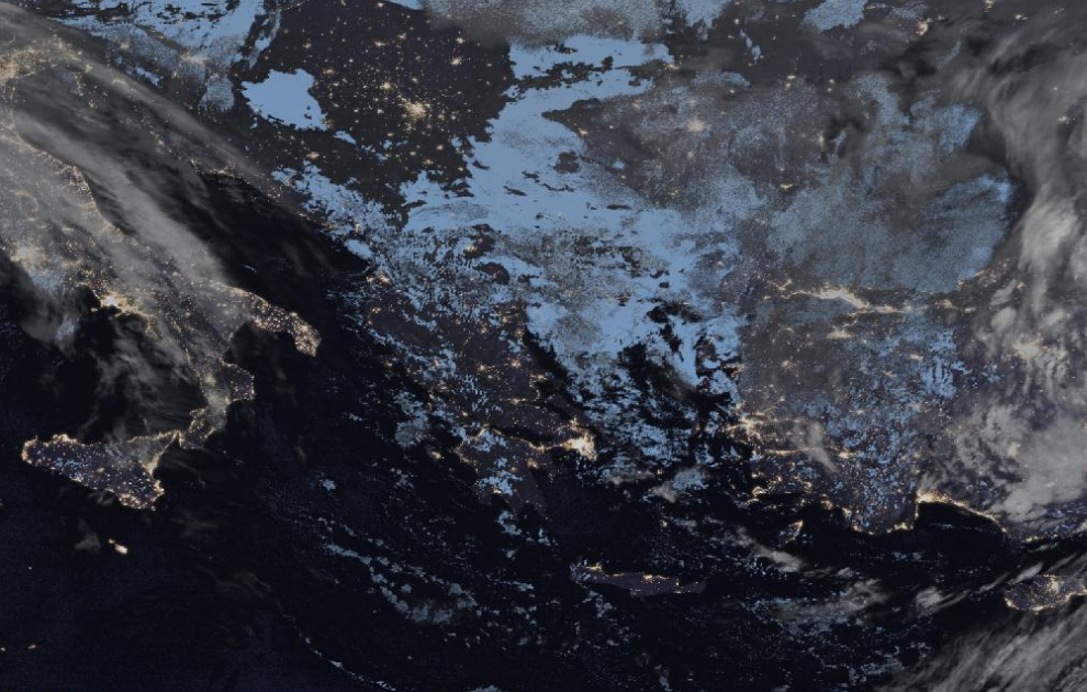 Τελευταία δορυφορική εικόνα νεφοκάλυψης