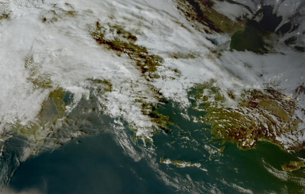 Τελευταία δορυφορική εικόνα νεφοκάλυψης