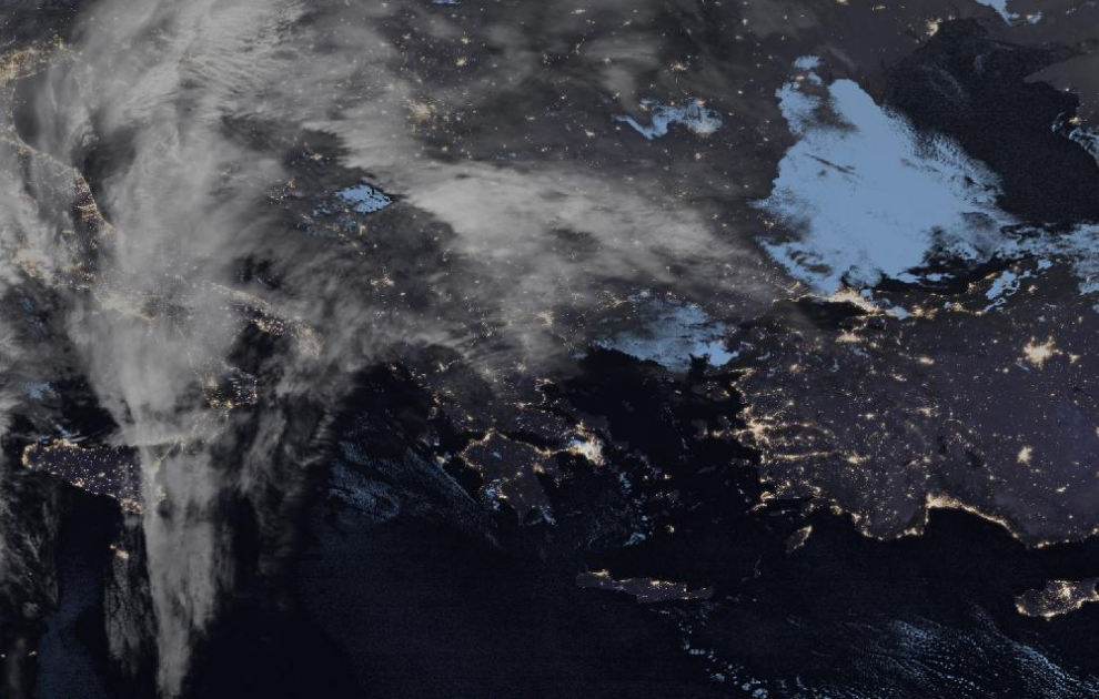 Τελευταία δορυφορική εικόνα νεφοκάλυψης