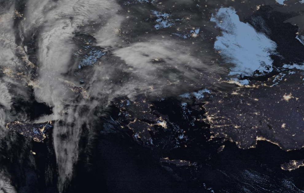 Τελευταία δορυφορική εικόνα νεφοκάλυψης