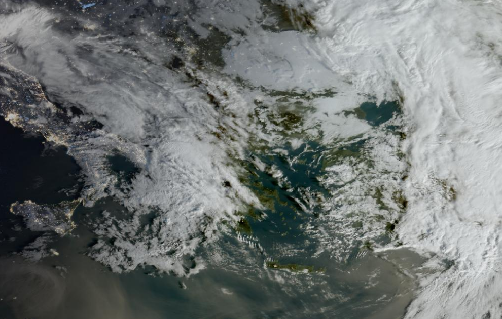 Τελευταία δορυφορική εικόνα νεφοκάλυψης