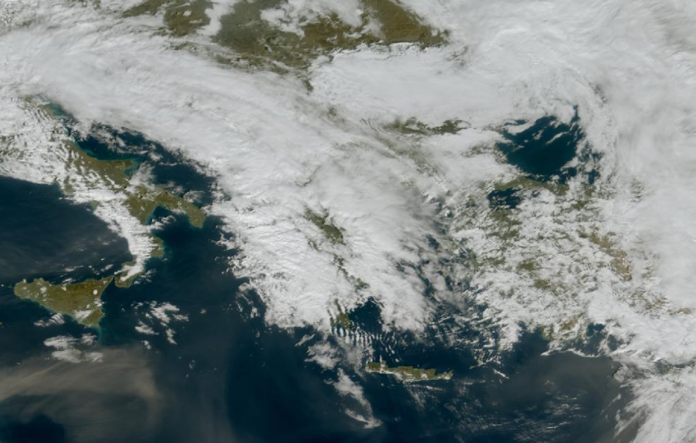 Τελευταία δορυφορική εικόνα νεφοκάλυψης