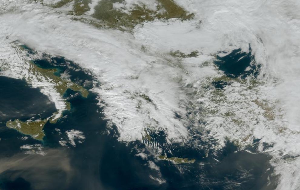 Τελευταία δορυφορική εικόνα νεφοκάλυψης