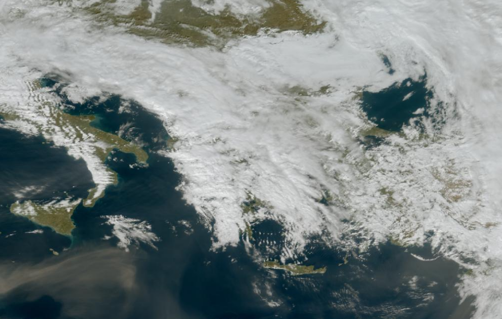 Τελευταία δορυφορική εικόνα νεφοκάλυψης