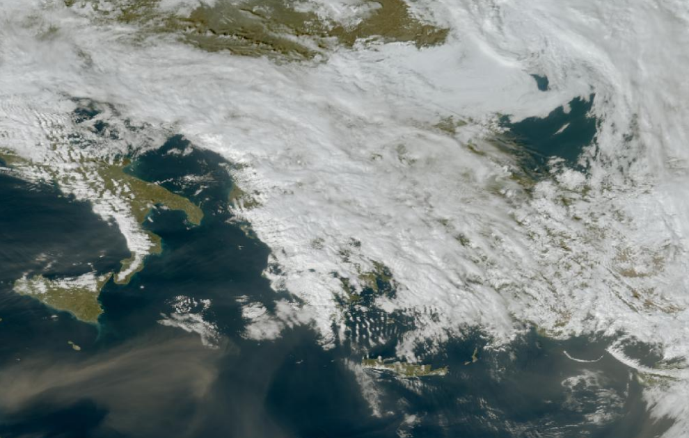 Τελευταία δορυφορική εικόνα νεφοκάλυψης