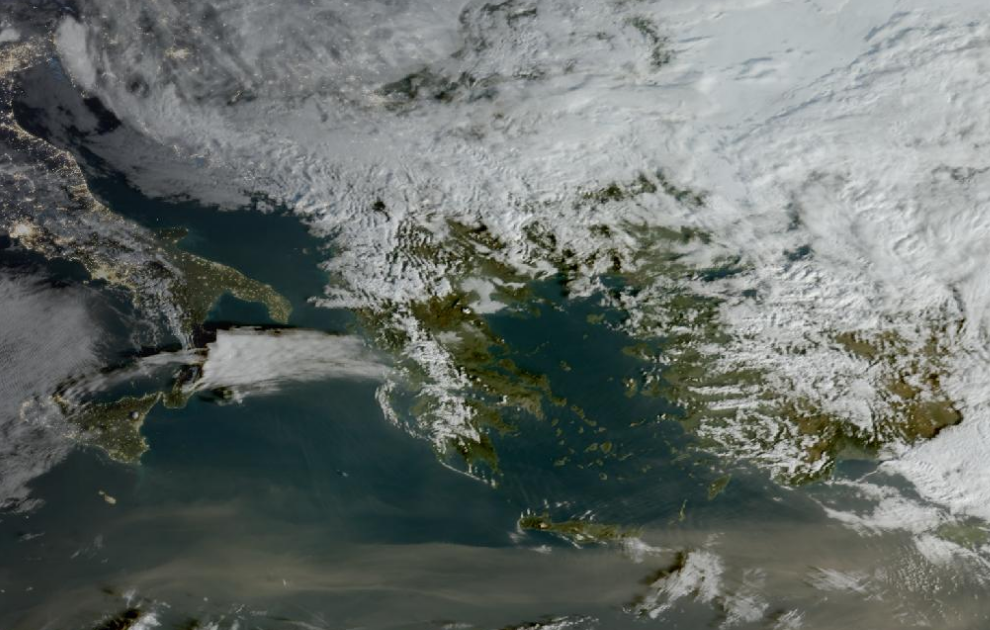 Τελευταία δορυφορική εικόνα νεφοκάλυψης