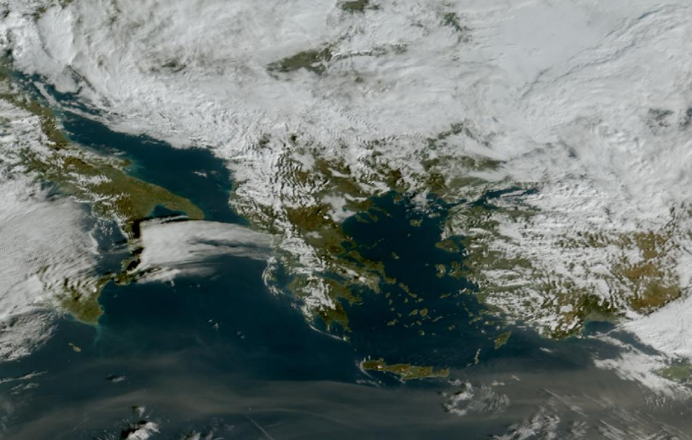 Τελευταία δορυφορική εικόνα νεφοκάλυψης