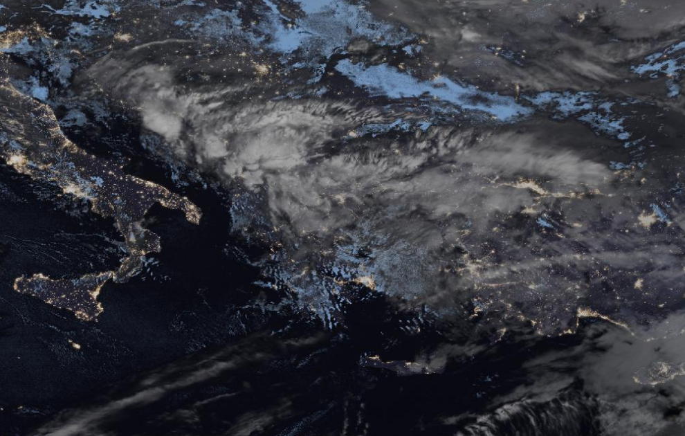 Τελευταία δορυφορική εικόνα νεφοκάλυψης