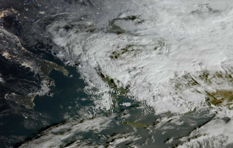 Τελευταία δορυφορική εικόνα νεφοκάλυψης