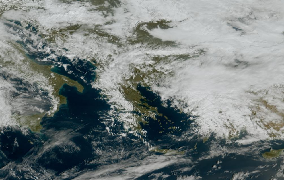 Τελευταία δορυφορική εικόνα νεφοκάλυψης