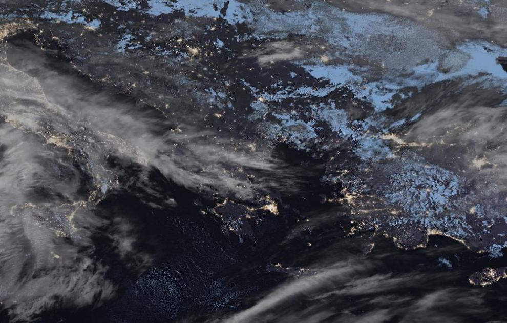 Τελευταία δορυφορική εικόνα νεφοκάλυψης