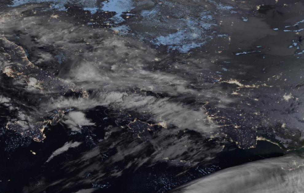 Τελευταία δορυφορική εικόνα νεφοκάλυψης