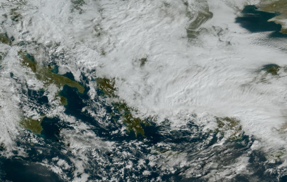 Τελευταία δορυφορική εικόνα νεφοκάλυψης