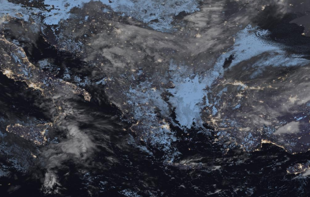 Τελευταία δορυφορική εικόνα νεφοκάλυψης