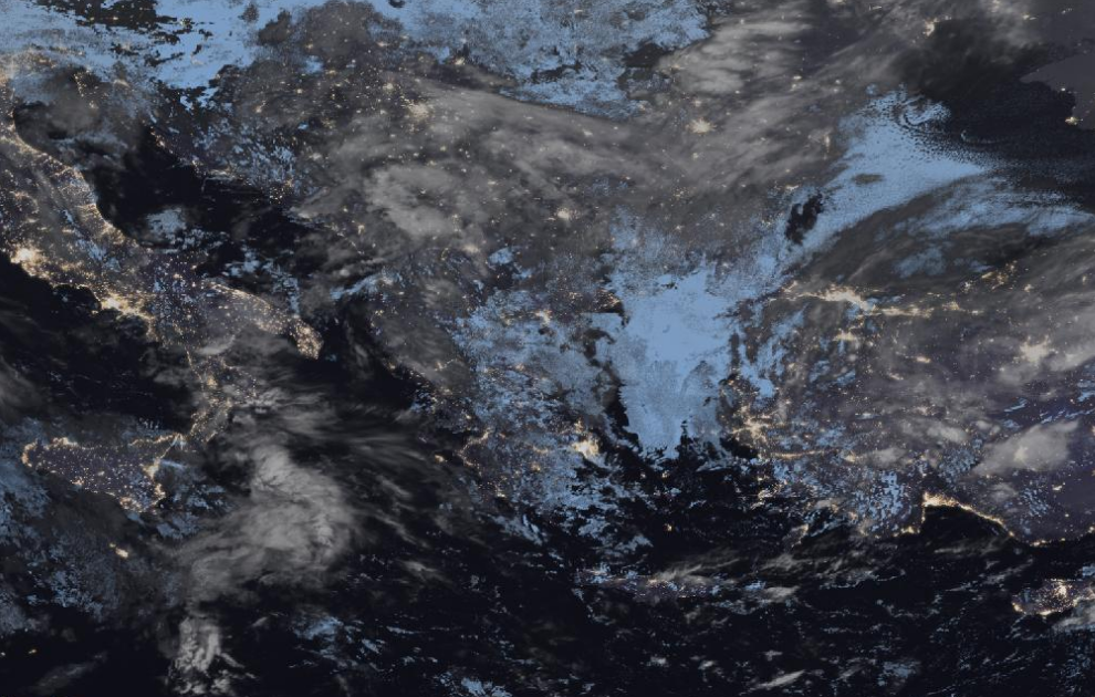 Τελευταία δορυφορική εικόνα νεφοκάλυψης