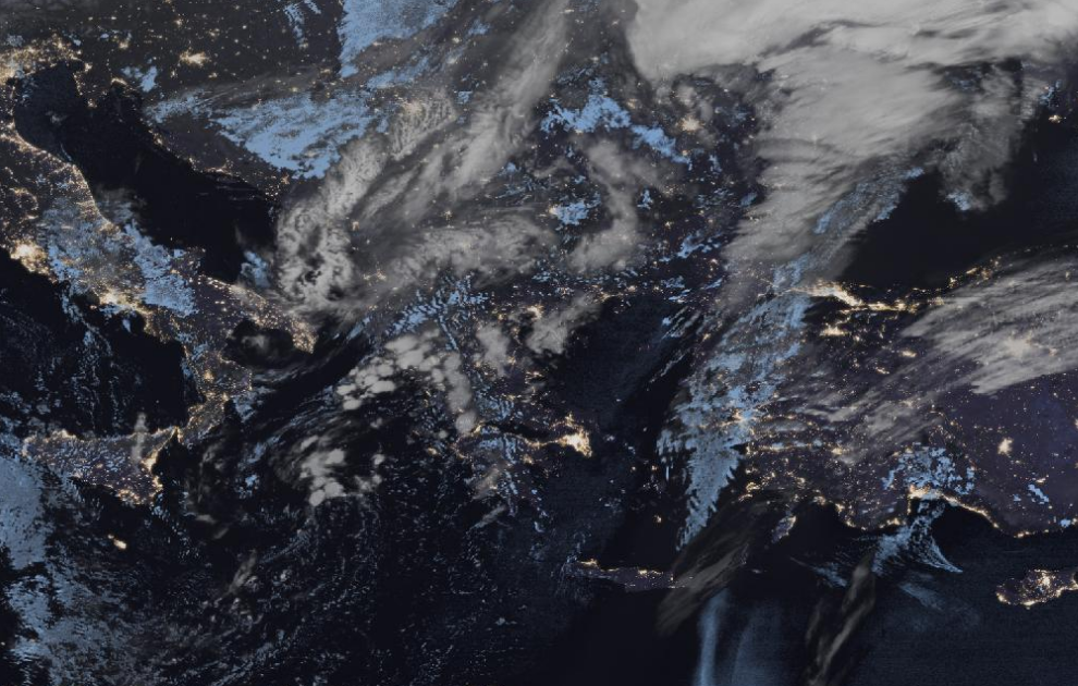 Τελευταία δορυφορική εικόνα νεφοκάλυψης