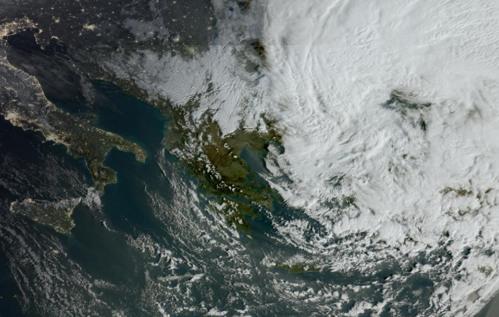 Τελευταία δορυφορική εικόνα νεφοκάλυψης