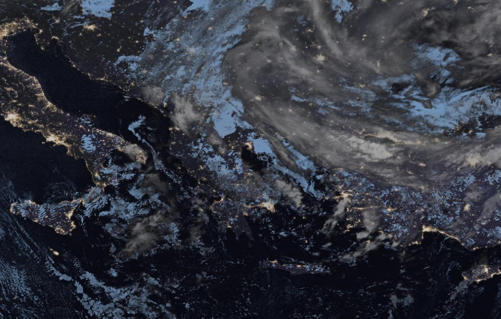 Τελευταία δορυφορική εικόνα νεφοκάλυψης