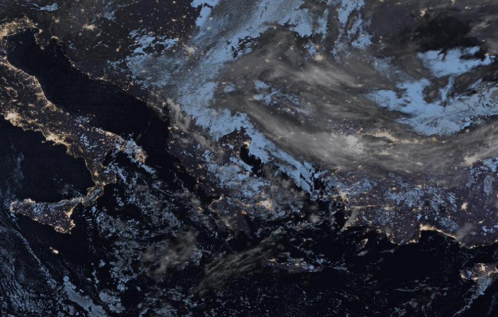 Τελευταία δορυφορική εικόνα νεφοκάλυψης