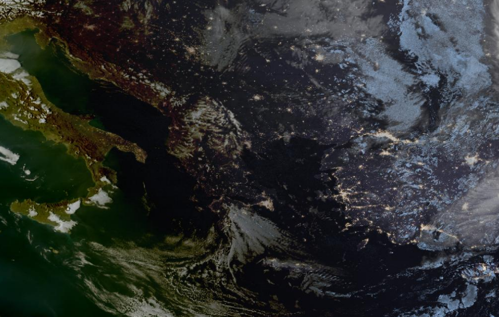 Τελευταία δορυφορική εικόνα νεφοκάλυψης