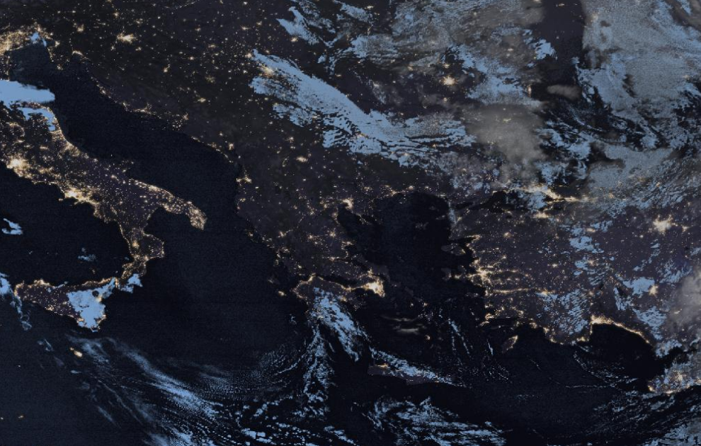 Τελευταία δορυφορική εικόνα νεφοκάλυψης