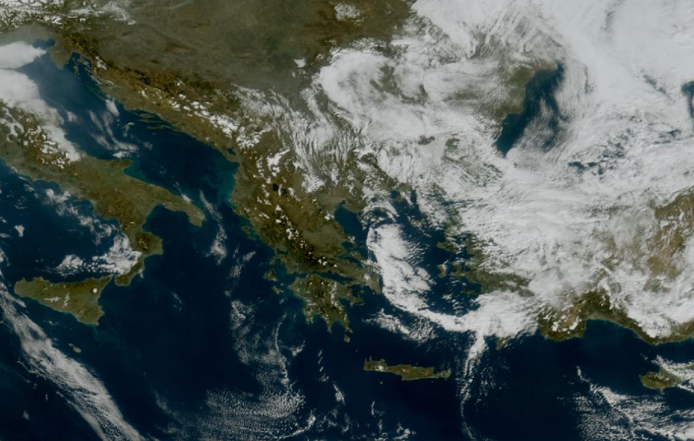 Τελευταία δορυφορική εικόνα νεφοκάλυψης