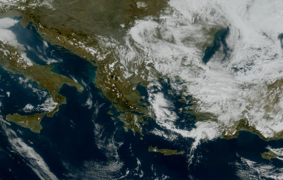 Τελευταία δορυφορική εικόνα νεφοκάλυψης