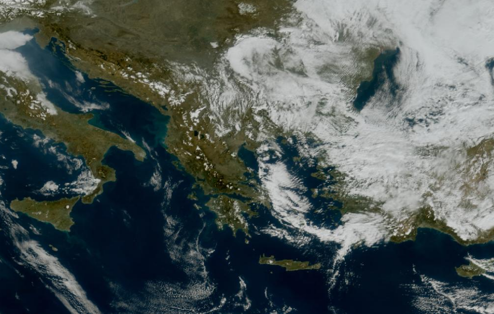 Τελευταία δορυφορική εικόνα νεφοκάλυψης