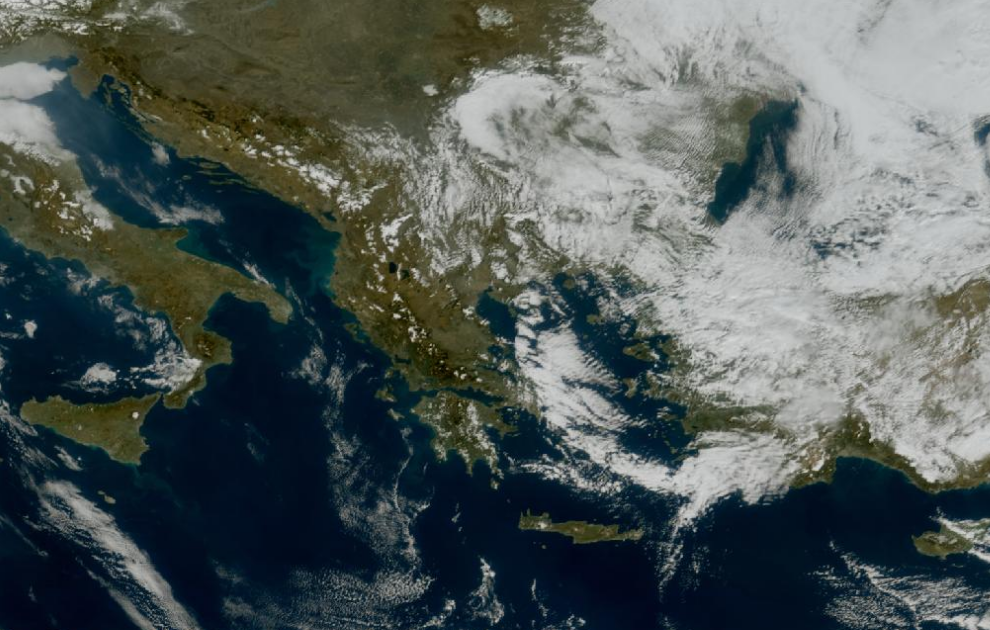 Τελευταία δορυφορική εικόνα νεφοκάλυψης