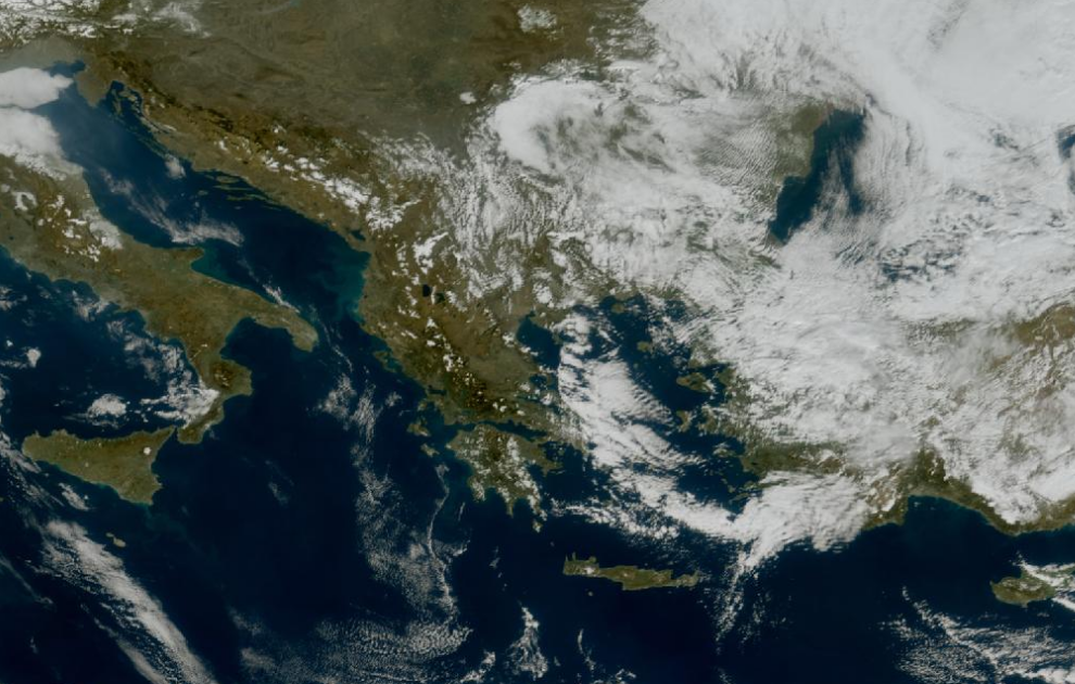 Τελευταία δορυφορική εικόνα νεφοκάλυψης