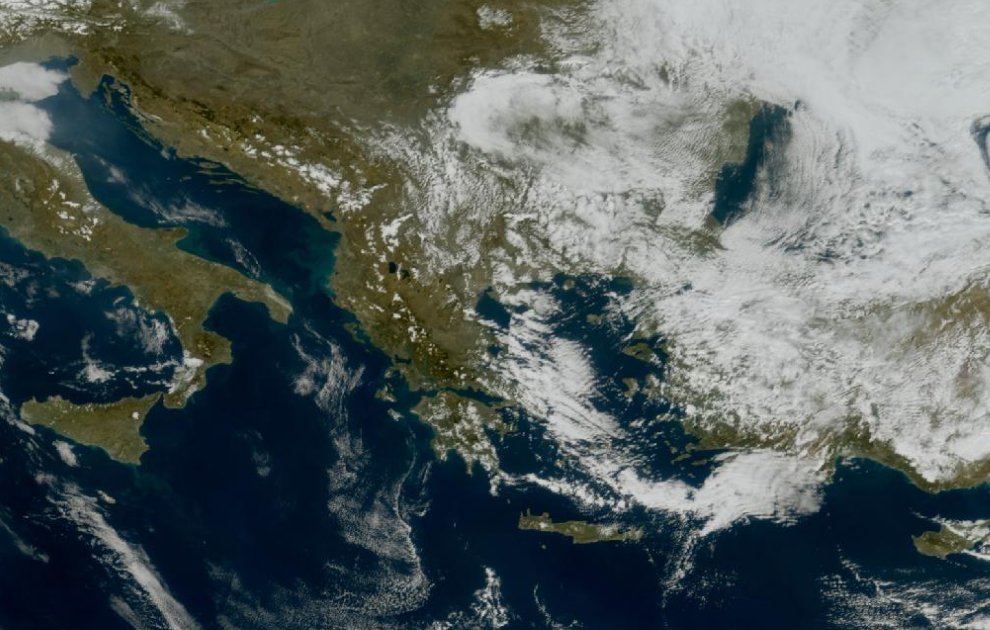 Τελευταία δορυφορική εικόνα νεφοκάλυψης