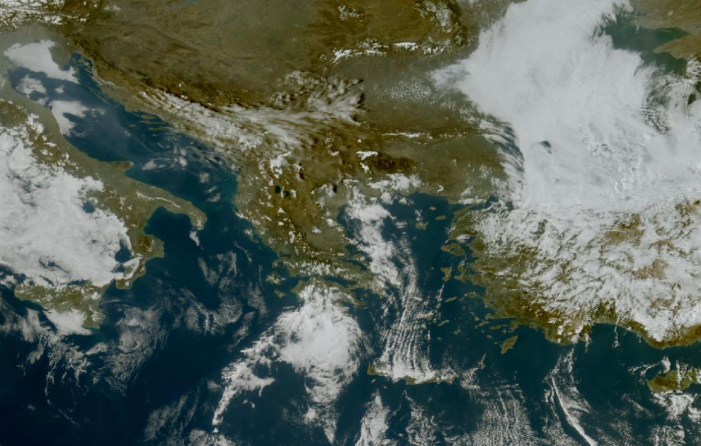 Τελευταία δορυφορική εικόνα νεφοκάλυψης