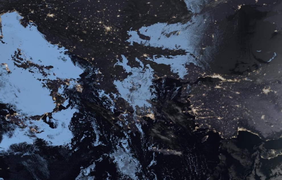 Τελευταία δορυφορική εικόνα νεφοκάλυψης