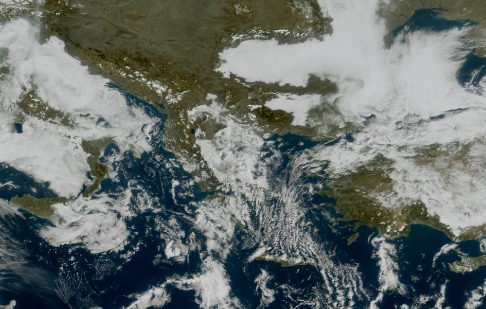 Τελευταία δορυφορική εικόνα νεφοκάλυψης