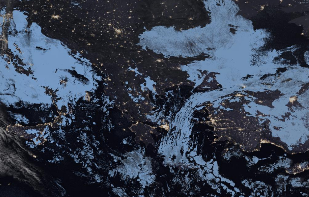 Τελευταία δορυφορική εικόνα νεφοκάλυψης