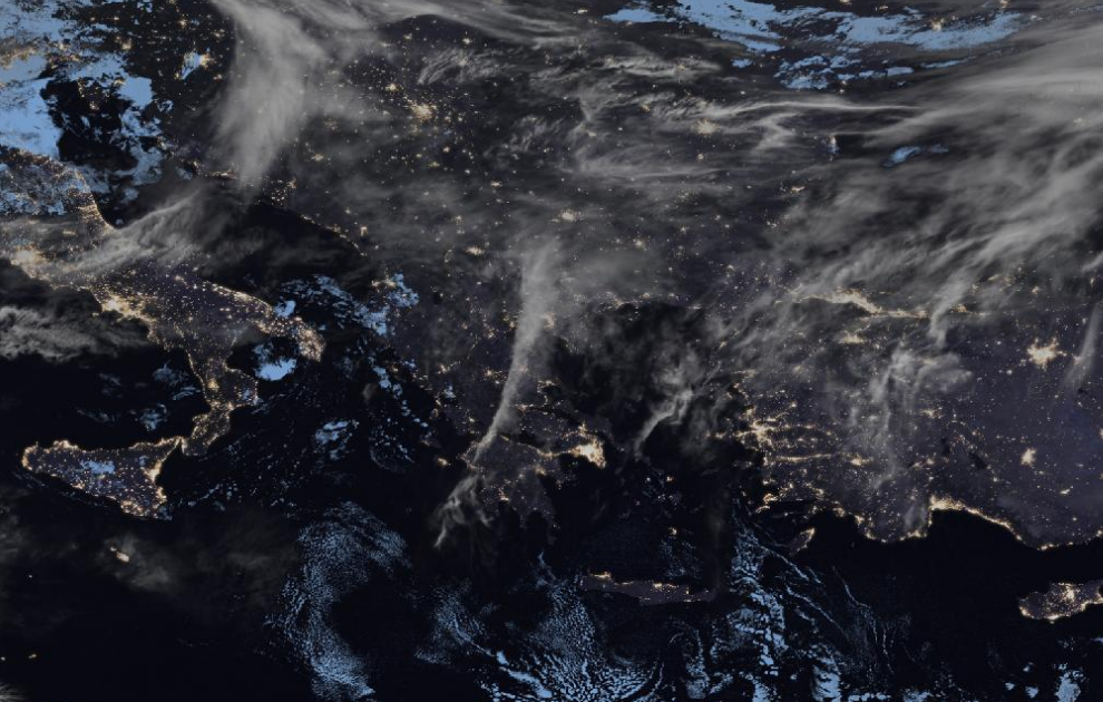 Τελευταία δορυφορική εικόνα νεφοκάλυψης